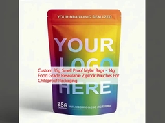 Özel 35g Kokusuz Mylar Torbaları - 14g Gıda Sınıfı Yeniden Kapanabilir Ziplock Cüzdanları Çocuklara Güvenli Ambalajlar