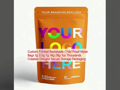 Özel Baskı Yeniden Kapanabilir Çocuk Kanıtlı Mylar Çantaları 1g 3.5g 7g 14g 28g 1oz Binlerce Yaratıcı Tasarımlar Güvenli Depolama Paketi