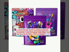 Özel Baskılı Ayakta Duran Kilitli Torbalar - Yeniden Kapatılabilir Gıda Ambalajı Mylar Torbaları Isı Yalıtımlı Alüminyum Plastik Kalıp Kesim Tasarımı