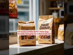 FDA & ISO Sertifikalı BOPET Mylar Torbaları Kahve / Atıştırmalık Kullanımı İçin Tekrar Kullanılabilir Ambalaj