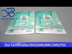 green plastic ziplock bag with clear window for floss pick