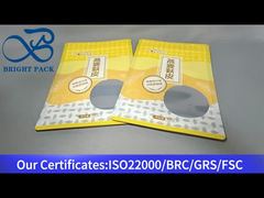 yulaf ezmesi için sarı ayakta duran alüminyum folyo kompozit torba 450g