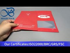 kırmızı özel esrar çantası, şeffaf pencereli