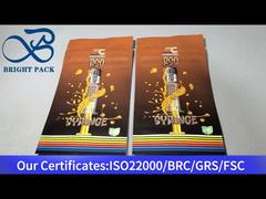 Kahverengi alüminyum-plastik çocuk geçirmez fermuarlı çanta