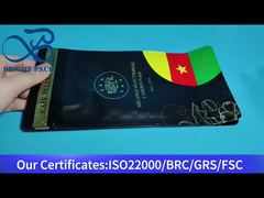 Siyah altın yaldızlı sekiz kenarlı, valfli kahve poşeti