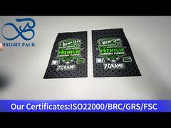 siyah özel çocuklara dayanıklı mylar çanta 7g