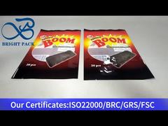 Çikolata kaplı çıtır rulo için açık pencereli gıda paketleme çantası