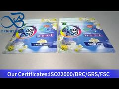 çamaşır deterjanı kapsülü için mavi stand up açılıp kapanabilir plastik torba