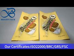 Mocha kremalı kurabiyeler için sarı plastik torba 260g