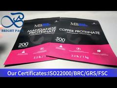 1 kg'lık takviye için siyah dik duran kilitli poşet