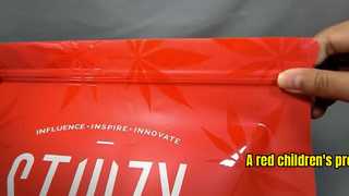 Kırmızı bir çocuk koruyucu çantası