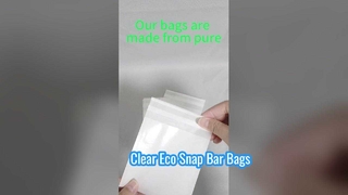 22mm %100 Biyobozunur Yüksek Şeffaf Camlı Kağıt Torbalar Snap Barlar ve Gıda Paketleme İçin