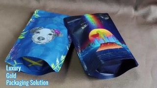 Premium Hediye ve Markalı Perakende Paketleme için Lüks Altın Damgalı Plastik Fermuarlı Çantalar