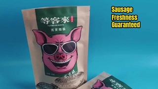 Sosis Tazeliği ve Şarküteri Depolama için Yağa Dayanıklı Kraft Kağıt Fermuarlı Çantalar