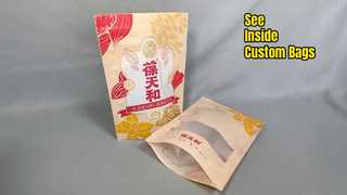 açık pencereli özel plastik fermuarlı paketleme çantası