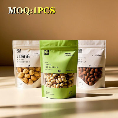 Özel Logo Yazdırılmış Gıda Paketleri Kuru meyve Atıştırmalık Doypack Alüminyum folyo Plastik Kokusuz Ziplock Stand Up Pouch Mylar Bag