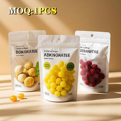 Özel Baskılı Sıcak Kapalı Kurabiye Atıştırmalığı Zipli Plastik Paketleme Alüminyum Folyo Gıda Kuru Meyve Torbası