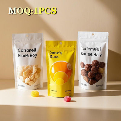 Özel Boyutlu Çocuklara Karşı Dayanıklı Gıda Paketleri Sakızlı Şekerli Yan Mühür 3.5g Kokusuz Öldürme Kesilmiş Mylar Torbaları