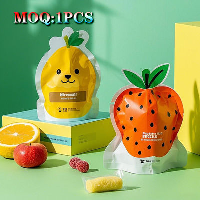 Özel Baskı Yeniden Kapanabilir 3.5g 7g Kurabiye Şekerleme Özel Şekilli Ziplock Kokusuz Kesme Paketleri Ölü Kesimli Mylar Çantaları Pencereli