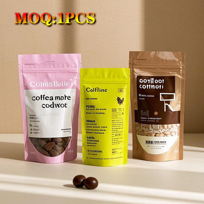 Çocuk geçirmez fermuar torbası Alüminyum folyo bileşik ambalaj Gıda sınıfı ayağa kalkan çocuk koruyucu destek logosu özelleştirme