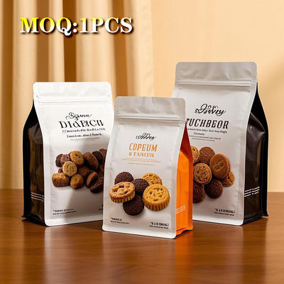 Özel yeniden kapanan fasulye pirinç kahve kare alt çanta alüminyum folyo gıda depolama ambalajı