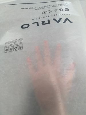 Geri dönüştürülebilir ve parçalanabilir camlı kendi kendine yapışkan poşetler moda markaları için yeşil ambalaj