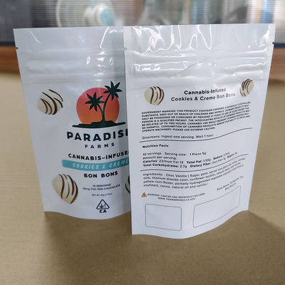 Çocuk Kanıtlı Fermuar Çantası Gıda / Şeker / Fındıklar için Özel Basılmış Kompozit Paket Ekolojik Dostu Yeniden Kapanabilir Tasarım