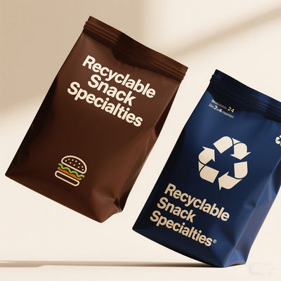 Özel 8 Tarafı Mühürlenmiş Ayakta Duran Gıda Torbaları FDA Onaylı ve Atıştırmalıklar / Kahve İçin Neme Dayanıklı ISO 22000 Sertifikalı