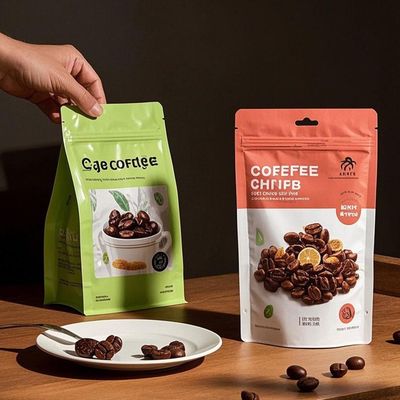 Özel Basılmış Mat Stand-Up Cüppeleri Yürüyen Pencere Görünürlüğü Yeniden Kapanabilir Fermuar Gıda için FDA Uyumlu