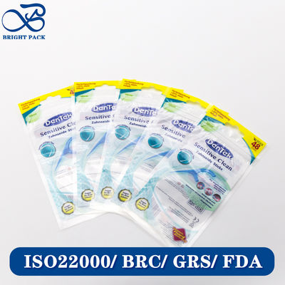 Dental iplik ambalajı toptan için logo baskı ile laminalı malzeme özel boyutlu tasarım plastik ambalaj torbası.