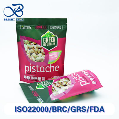 Toptan Satış Geri Dönüşümlü Plastik Ayakta Durabilen Fermuarlı Poşetler, Kuruyemiş Ambalajları İçin, Delinmeye Dayanıklı ve Neme Dayanıklı.