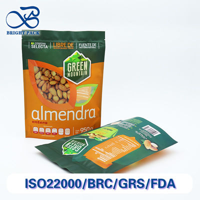 Fabrika Tedariki Ayakta Duran Kilitli Torbalar Mylar Torbalar Kuruyemiş Ambalajları İçin Özel Baskı ve Pencerelerle.