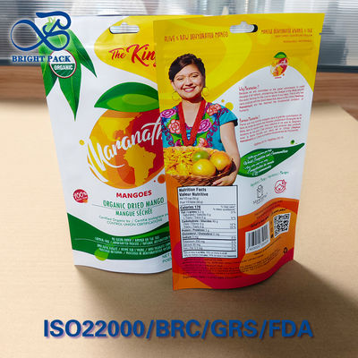 Ziplock yeniden kapatılabilir mango torbası 10 renkli gravür baskı 500g kalın kesilmiş porsiyon