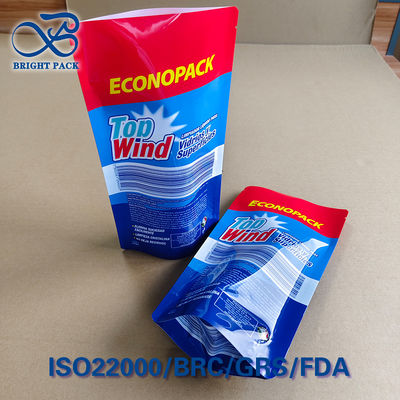 GRS Sertifikalı Ağır Metallerden Yoksun EU REACH için % 30 RPET Stand-up Pouch For Glass Cleaner