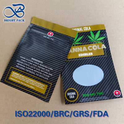 Şeffaf Pencereli Çocuk Korumalı Kese ISO 8317 İt-Çevir Kilidi ≤0.3mm Gravür Baskı