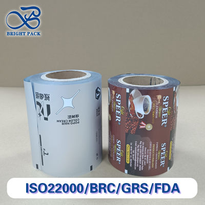 Yüksek bariyerli 3 katmanlı kahve rulo filmi nemden koruyucu tazelik kilitli paketleme kahve çekirdekleri / toz özel boyut / kalınlık