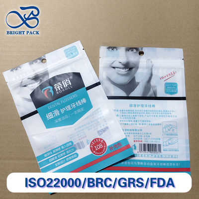 Toplu siparişler için Premium Floss Pick Bags Özel Boyut / Baskı Kompozit Film Cüzdanları
