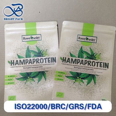 Premium Kraft Kağıt / PE Kompozit Fermuar Torbası Kahve için Çevre Dostu Ağır Paket