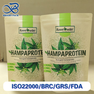 PE kaplama ile Premium Kraft Kağıt Stand-Up Cüzdanlar Gıda Sınıfı Özel Baskı Ekolojik Dostu Yüklenebilir