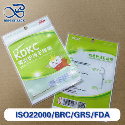Özel Basılmış Floss Pick Paketleme Torbaları Islaklık Kanıtlı Dental Hijyen Ürünleri için Ayağa Kalkan Torbalar