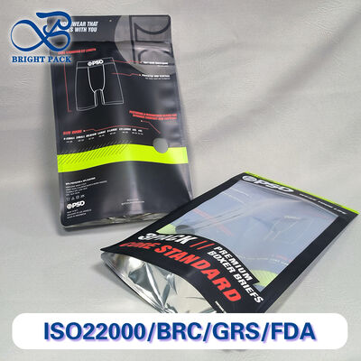 Giysi için tekrar kullanılabilir fermuarlı ayağa kalkan çanta