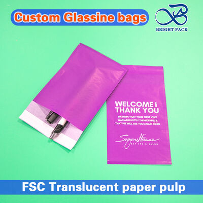 Yüksek şeffaflık ve % 100 biyolojik olarak parçalanabilir malzeme ile çevre dostu cam kağıt torbaları ve zarfları