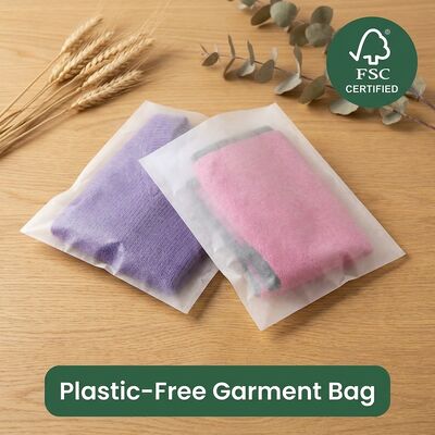 Yeşil Lüks Eko Dostu Cam Zarf Giyim Sıfır Plastik Giyim AB Direktifi Sertifikalı Giyim Çantası OEM