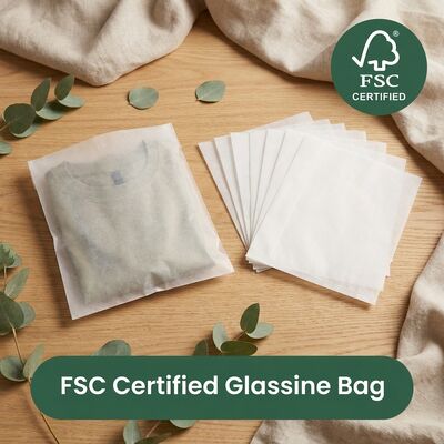 Çevre Dostu Lüks Glassine Çanta Yeşil Ambalaj Giyim Sıfır Plastik Giyim Kese AB Direktifi Sürdürülebilir Giysi Avrupa OEM