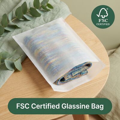 Sıfır Plastik Yeşil Cam Çantası Lüks Giyim İlaç Paketlemesi AB Uygun Giyim Çantası Sertifikalı OEM için