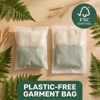 Plastiksiz Moda için lüks cam çanta geri dönüştürülebilir giyim ambalajı Tekrar kullanılabilir eko giyim çantası sertifikalı yağ dayanıklılığı için