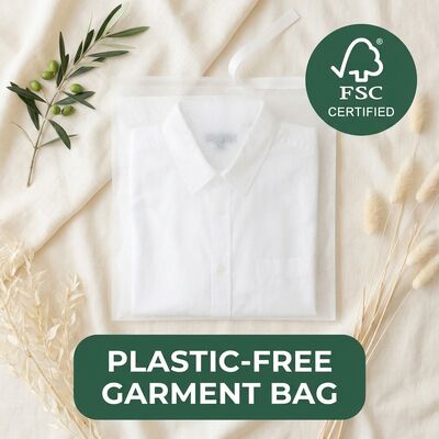 Kıyafetler için açık cam torba 40gm Transparent giyim ambalajı Sertifikalı geri dönüştürülebilir biyolojik ayrıştırılabilir için eko giyim torbası