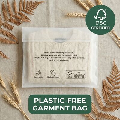 Yeşil Paketleme Cam torba Giysi Çevre dostu sıfır Plastik Giyim AB uyumlu giyim poşeti sertifikalı geri dönüştürülebilir ABD