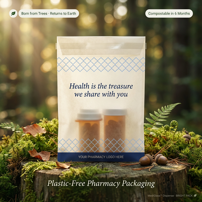 Lüks Ekoloji Dostu Kağıt Eczane Çantaları İlaç Paketleme dağıtım çantaları Geri dönüştürülebilir Biyodegradable OEM Fabrikası