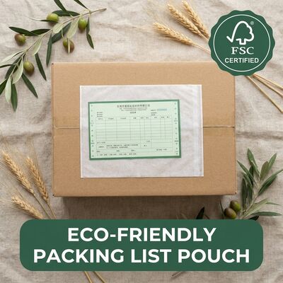 Camlı Teslimat Notu Zarf Plastiksiz Biyobiyebilir FSC Sertifikalı Sürdürülebilir Paket Listesi Cüzdan Geri Dönüştürülebilir Eco OEM